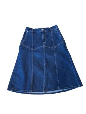Jessica Simpson Paneled Blue Denim A-line Skirt 8